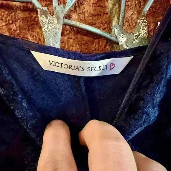 Vintage VICTORIAS SECRET soft navy blue teddy sz small - Picture 4 of 8